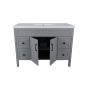 Meuble-lavabo Makala, style shaker, 28", gris