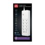 Power Strip – 8 Outlets – USB-A/USB-C – 6 ft Cord – White