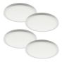 LED Flush Mount Lights - 12" - 24W - White - 4/Pkg