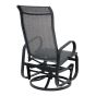 Chaise berçante pivotante Riviera, structure aluminium, gris