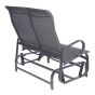 Chaise berçante double Monaco, structure en aluminium, noir
