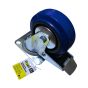 Swivel Caster with Brake - Rubber - 4" - 150kg Load Capacity - Blue