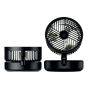 Foldable 5" Desk Fan with Light - 5 Speeds - Glossy Black
