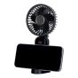 Ventilateur de bureau, 2 po, USB, 1200 mAh, noir mat/lustré