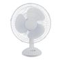 Ventilateur de table 16 po, 50 W, 3 vitesses, blanc brillant