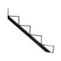 Limon d'escalier, 4 marches, 37 1/2", noir