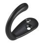 1-3/4" Single Wardrobe hook - Black - 18 mm x 46 mm