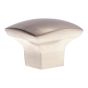 Bouton contemporain en métal Weston, nickel brossé, 31 x 31 mm