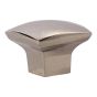 Bouton contemporain en métal Weston, nickel, 31 x 31 mm