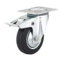 Euro Series Industrial Rubber Casters - Model: Swivel / Lock - 4"