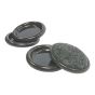 Carpet Base and Metal Round Shell Cups - Gray - 1 3/4" - 4/Pkg