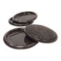 Carpet Base and Metal Round Shell Cups - Gray - 3" - 4/Pkg