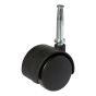 Dual-Wheel Furniture Caster - With Friction Grip Stem - Model: Wood stem - 1 5/8"