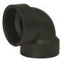 Coude d'évent à 90° en ABS DWV, 1 1/2" x 1 1/2", femelle, noir