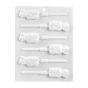 Lollipop Mold - White - Snowman, 6 lollipops