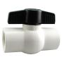 Valve à bille en PVC, 1 1/4", blanc