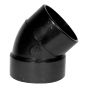 Coude 45° en ABS DWV, 4", mâle x femelle, noir