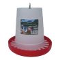 Hanging Poultry Feeder - White/Red - 17 lb - 3 1/2" x 30"