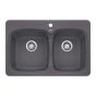 Kitchen Sink - Vienna - 2 Bowls - 1 Hole - Silgranit - Ash - 31" x 20.5" x 8"