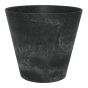 Pot de fleurs Claire, fini pierre, 9", noir