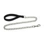 Laisse chromée avec collier intégré
