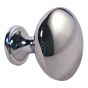 Bouton contemporain en métal Copperfield, chrome, 1/pqt, 30 mm