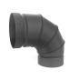 90° Double Wall Elbow - 1200° F - Flat Black - 7"