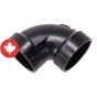 Coude 90° en ABS DWV, 2", femelle, noir
