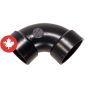 Coude 90° en ABS DWV, 3", femelle, noir