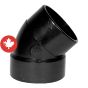 Coude 45° en ABS DWV, 3", femelle, noir