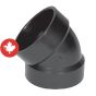 Coude 45° en ABS DWV, 3", femelle, noir