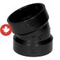 Coude 22 1/2° en ABS DWV, 2", femelle, noir