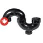 ABS DWV S-trap with Cleanout - 1 1/2" x 1 1/2" - Hub - Black