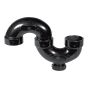 Siphon en S en ABS DWV avec bouchon, 1 1/2" x 1 1/2", femelle, noir