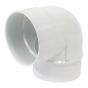 Coude 90° en PVC/BNQ, 4", mâle x femelle - court rayon, blanc