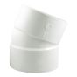 Coude 22 1/2° en PVC/BNQ, 4", femelle, blanc