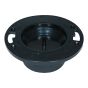 ABS DWV Closet Flange with Test Plug - 4" x 3" - Hub - Black
