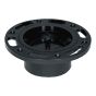 ABS DWV Adjustable Flush Fit Closet Flange with Test Plug - 4" x 3" - Hub - Black