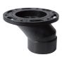 ABS DWV Adjustable Offset Closet Flange - 4" x 3" - Hub - Black
