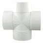 Raccord en croix en PVC/BNQ, 3", femelle, blanc