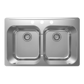&Eacute;vier de cuisine double, inox, 31 1/2" x 20 1/2"