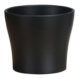 Pot Cover &ndash; Olivia &ndash; Black &ndash; Matte - 15cm x 17cm