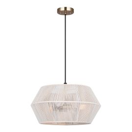 Luminaire suspendu Dakhlio, 18", blanc-or