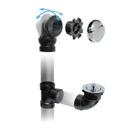 Bath Waste and Overflow Kit - ABS - 1 1/2" - Adjustable Angle - Chrome