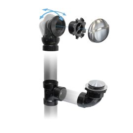 Bath Waste and Overflow Kit - ABS - 1 1/2" - Adjustable Angle - Nickel