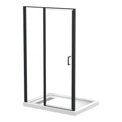 Pandora Rectangular Shower Kit - Matte Black - 48" x 32" x 78 1/8" - Alcove Installation