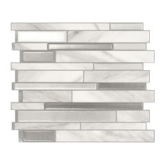 Tuile murale autoadhésive Smart Tiles Milano Carrera Gris 11,55 po x 9,64 po (2,8 pi²/paquet de 4)