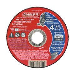 Cut-Off Grinder Wheel for Metal - 4 1/2" x 0.040" x 7/8"