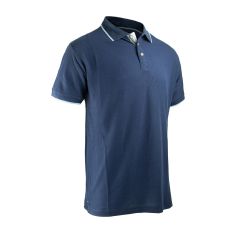 Plain Polo Shirt - Short Sleeves - Knitted Pique - Size 5/X-Large - Navy
