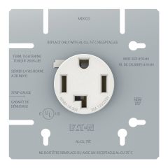 Prise pour sécheuse, blanc, NEMA 14-30R, 30 A/125V/250 V